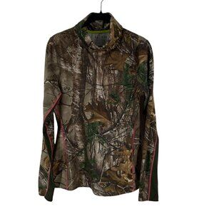 Under Armour Cold Gear Realtree Camo Scrunch Neck Long Sleeve Pullover Top M